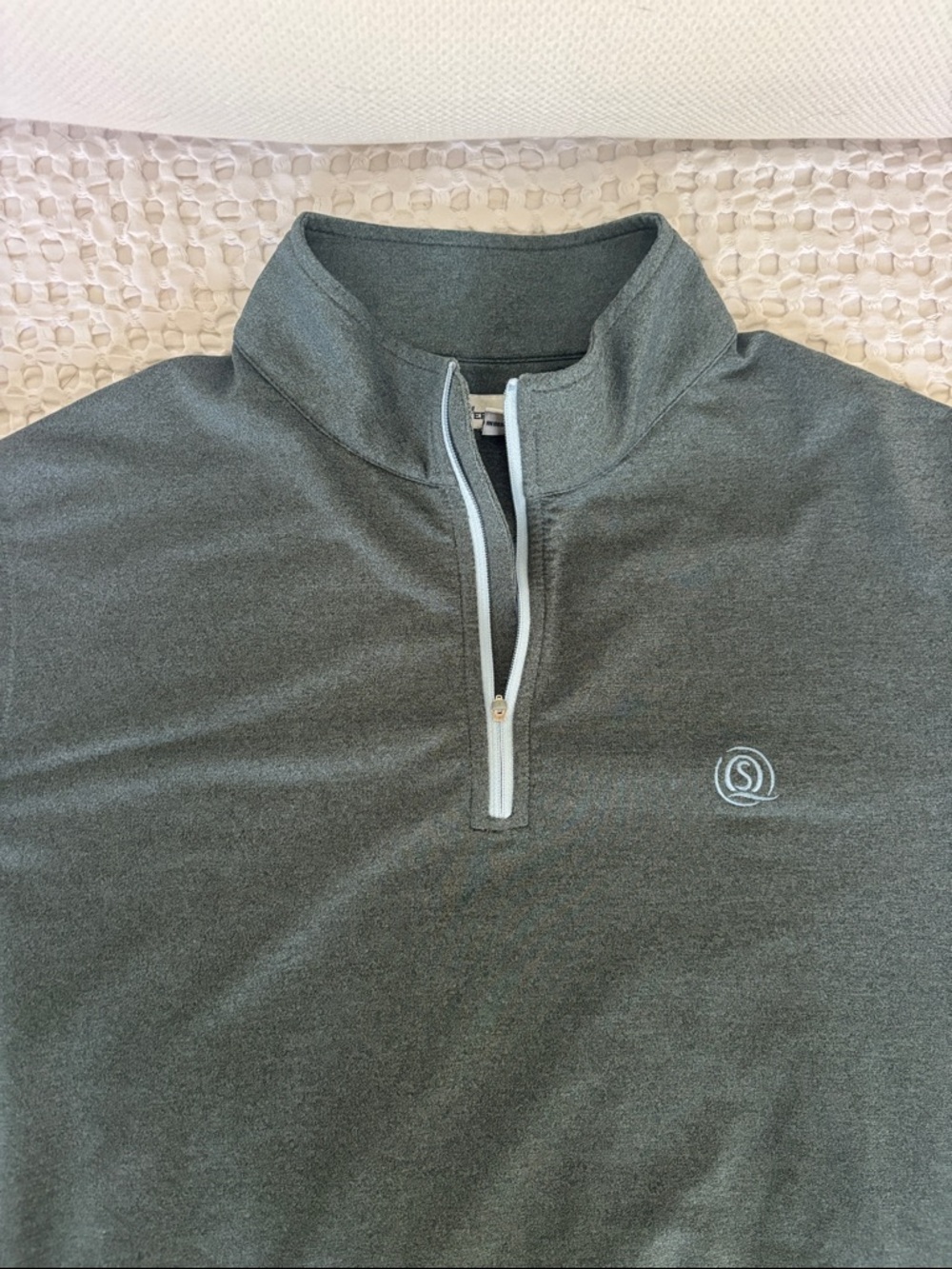 Peter Miller Men's Heathered Green Quarter-Zip Pullover